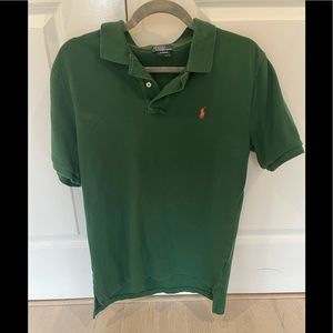 Green Ralph Lauren collar shirt.